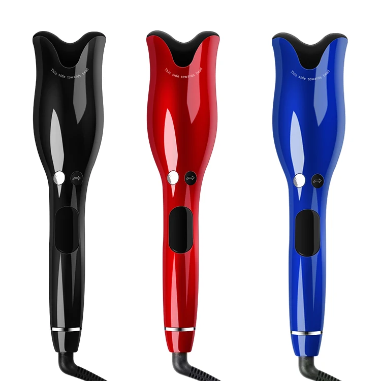 

professional classic rose hair curler auto design rotating hair curling iron automatic hair curler, White+blue+black+red