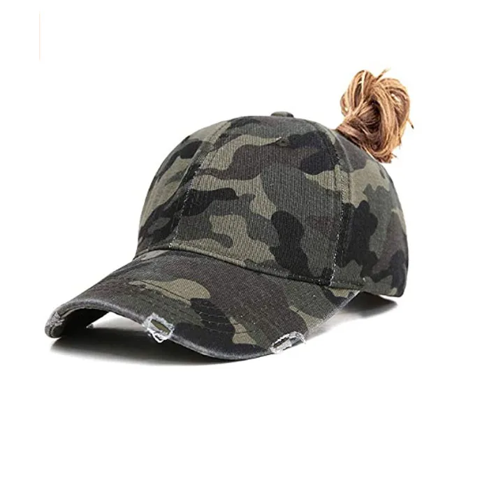 

Top Selling Unstructured Trucker Mesh Baseball Hat Cap For Women New Camo Ponytail Hat Oem, Character