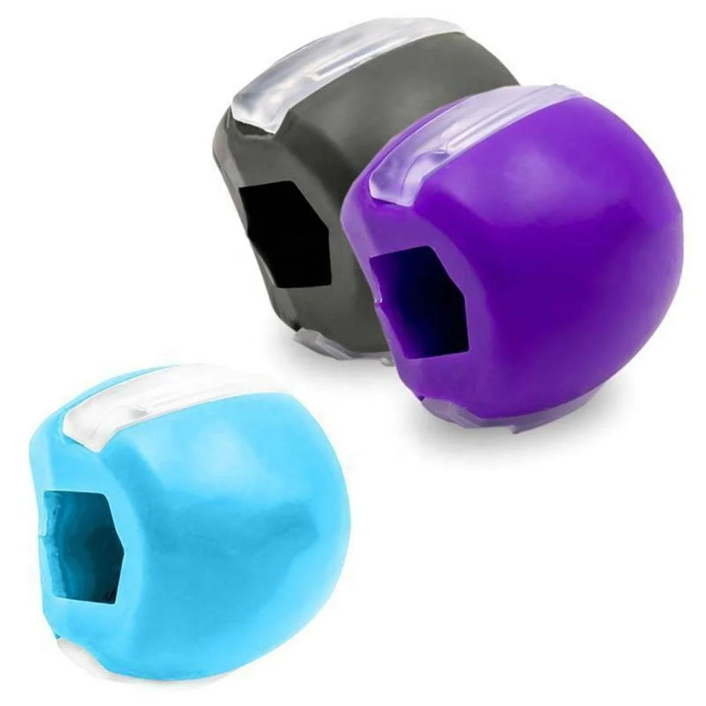 

Fitness Face Masseter Silica Gel Jawline Exerciser Ball Neck Chin Slimmer Shaper Toner Jaw Exerciser, Purple, blue, black