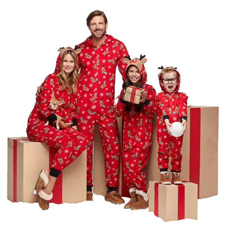 

2021 Family Matching Christmas Pajamas Set Xmas Adult Kids Xmas Sleepwear, Picture