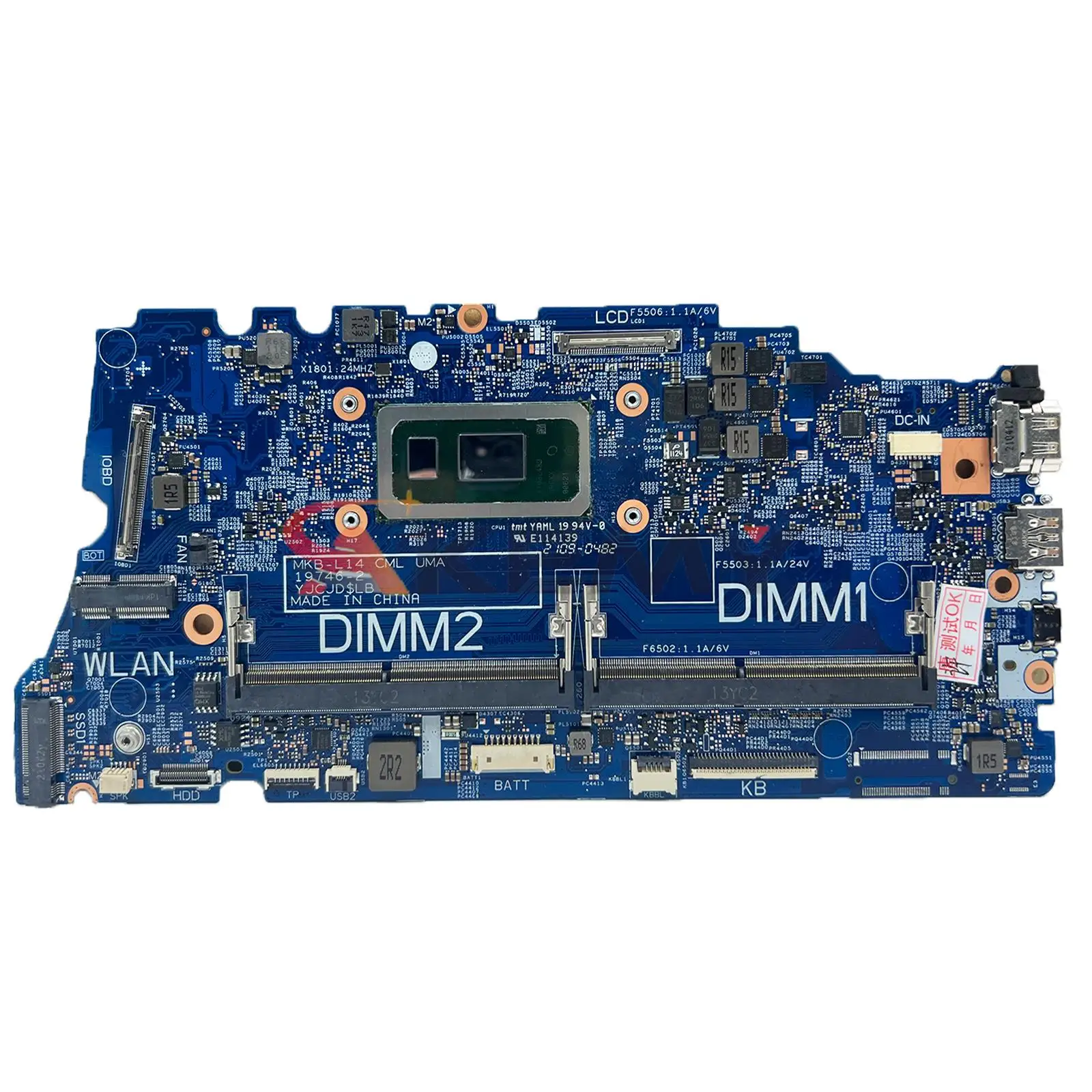 

19746-2 Mainboard For DELL Latitude 3410 3510 Laptop Motherboard CPU: I5-10310U SRGKX DDR4 CN-0KW9T3 0KW9T3 KW9T3 Test Ok