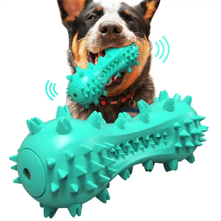 

Dog Bone Chew Toy for Aggressive Chewers Interactive Puppy Training Teething Chew Rope Toothbrush Molar Bite Squeak Toys