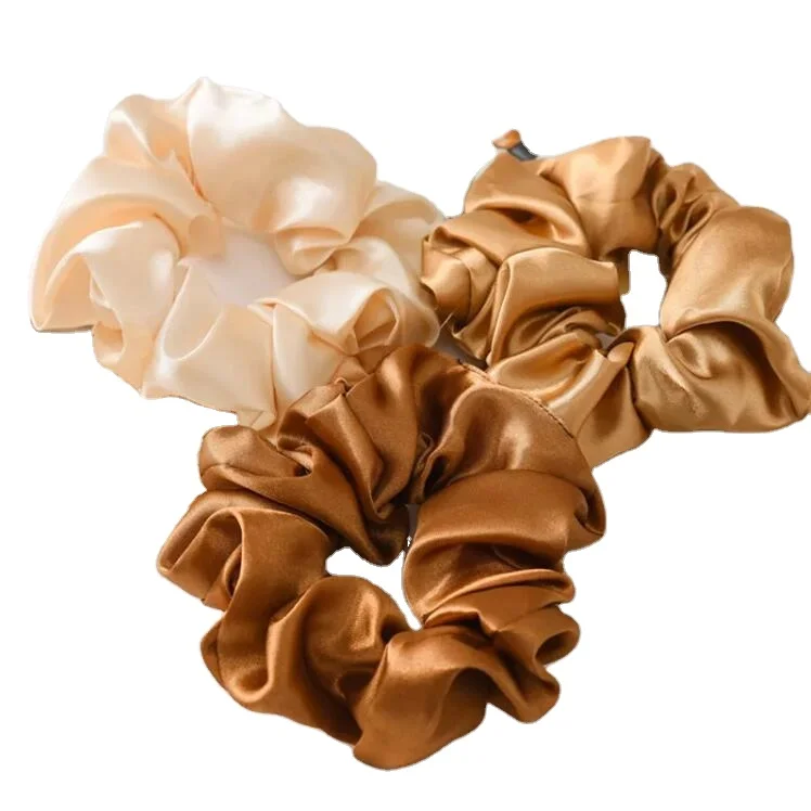 

1Pc Imitated satin silk scrunchies Elastic Hair bands Plain Solid Color Polyester Soft Satin Silky Hair Tie Scrunchies