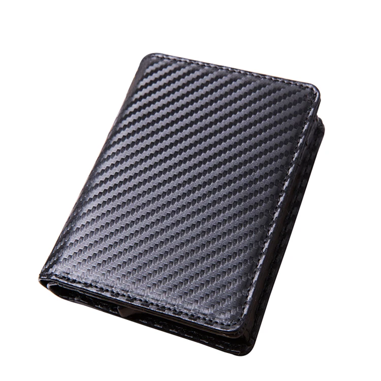 

cash carbon fiber card holder with bill slot thin rfid pop up card holder, 6 colors as photo