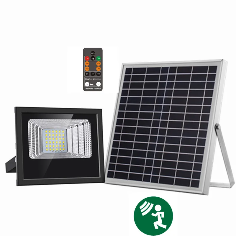 Solar powered waterproof 6500k 100w ip65 led flood light with detector