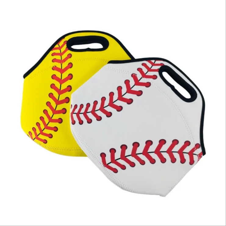 

DOM Baseball/Softball Print Neoprene Lunch Bag Waterproof Picnic Bag Balence Food Temperature DOM111, As pictures