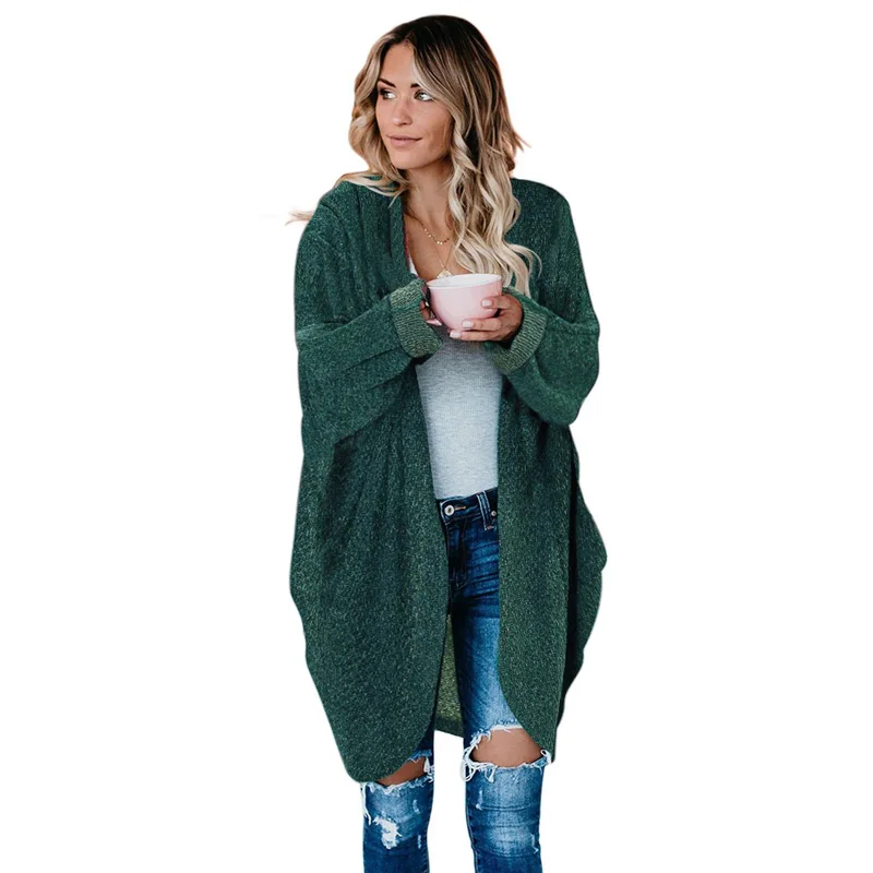 

Amazon Top Seller 2020 Loose Casual Plain Long Cardigan Oversized Batwing Sleeve Cardigan Sweater