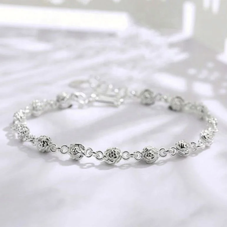

Antique Temperament Women's Bracelet Fashion Exquisite Rose Bracelet, Silver