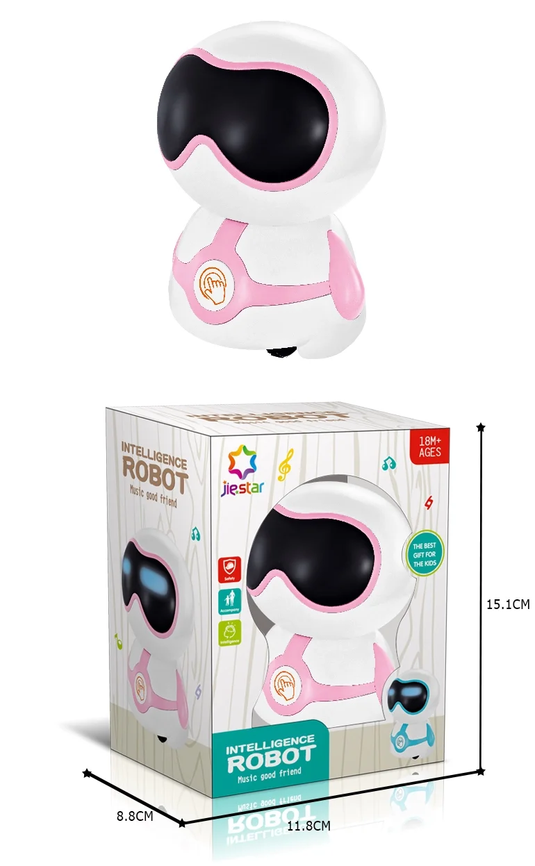 Jiestar Children Plastic Little Light Up Intelligent Robotic Toy Kids