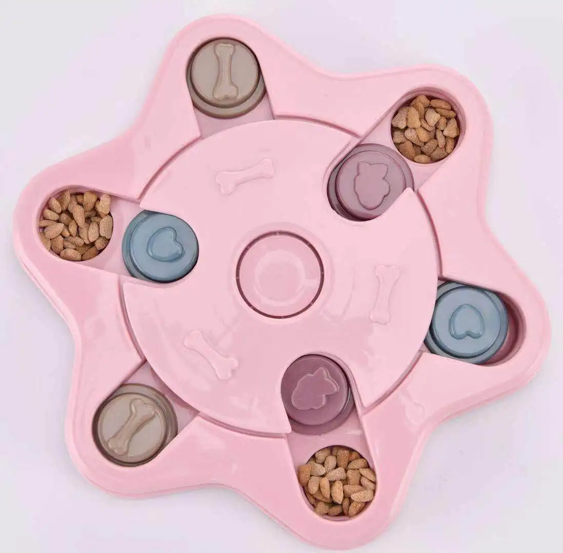 

Supplies New Dog Puzzle Feeding bowl Toys Pet Chew Toy Pet Food Bowl Design Pet Bowls, Pink,gerrn,blue