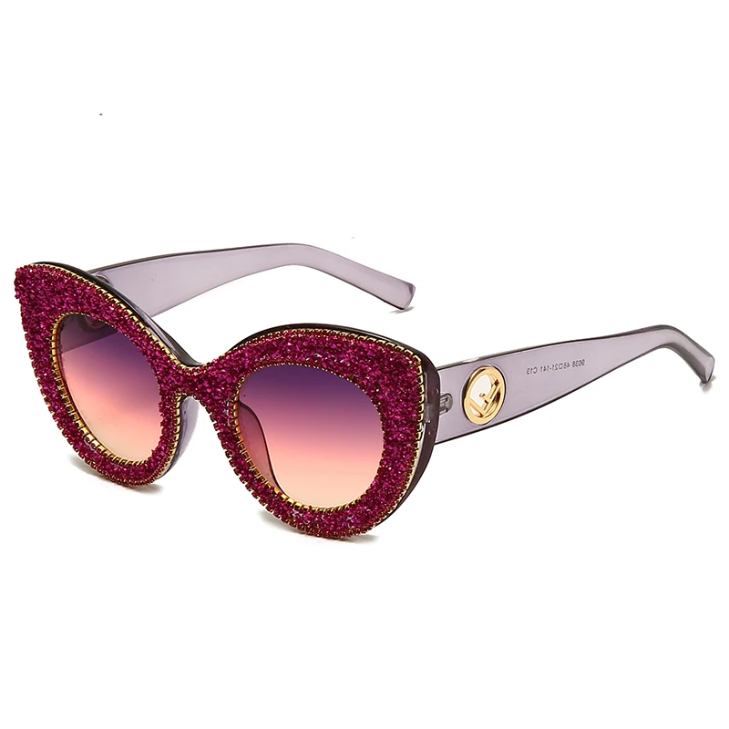 

Retro Luxury Fashion Cat Eye Metal Logo Shades Leg Women 2021 Sunglasses