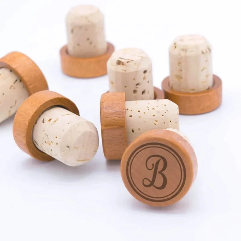 

House Warming Gifts Personalized Wedding Wine Gift Monogrammed Wooden Wine Cork Custom Engraved Wine Bottle Stopper, Shown