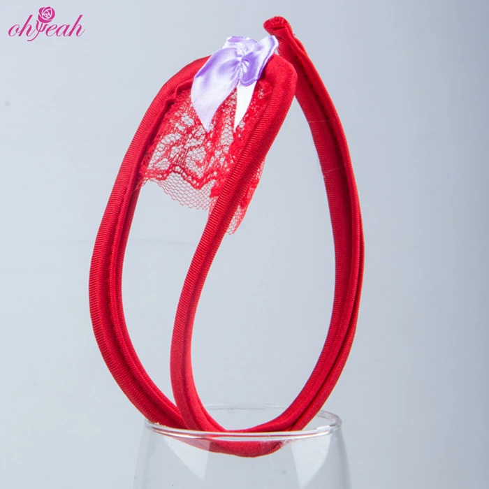 Wholesale red lace hollow out sexy women c-string