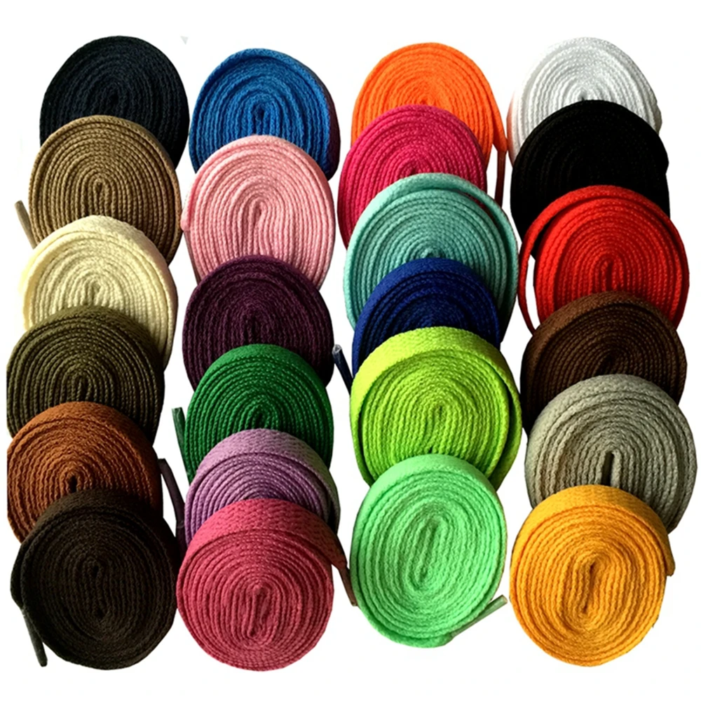 

Good Quality 8 mm Wide Polyester Flat Shoe Laces Hoodie String Various Colors 100 CM