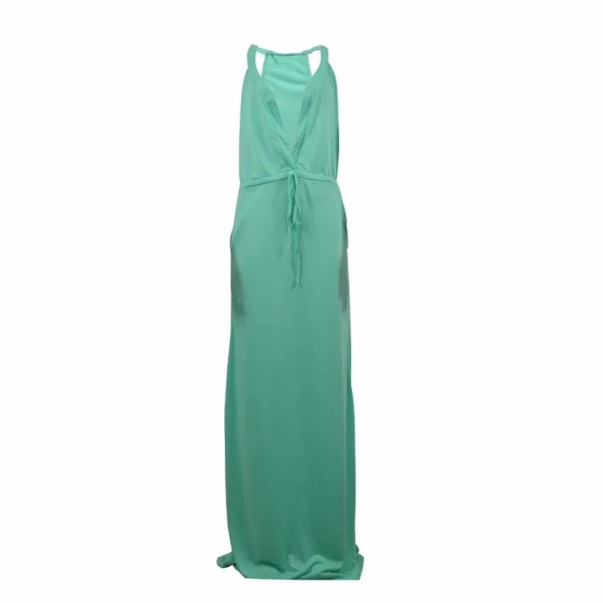 

WW-0796 V-neck Condole Sexy Backless Dress Backless Long Bodycon Halter Dress, Customized color