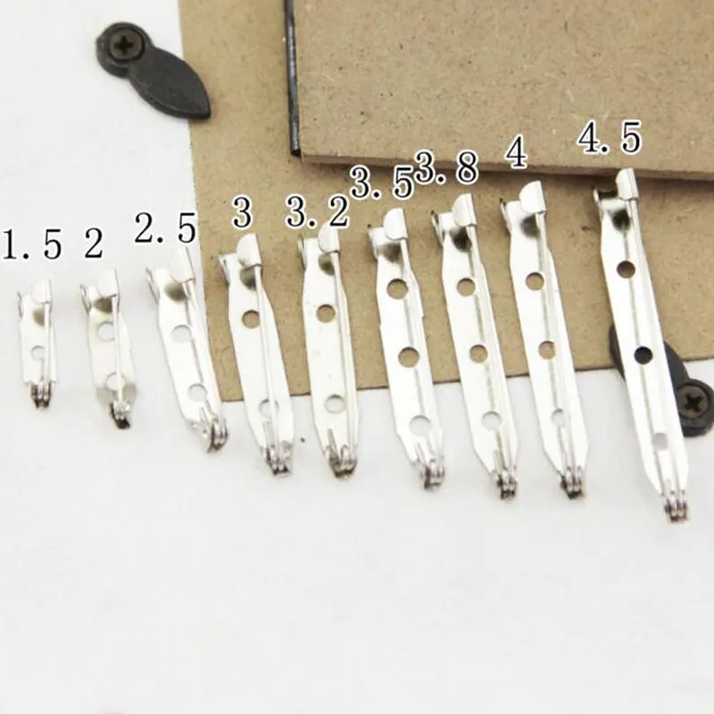 

Hot Sale 1000Pcs/Lot White Brooch Pins 15-45mm Brooch Safety Lock Pin Fashion Simple DIY Brooch Jewelry Accessory Parts