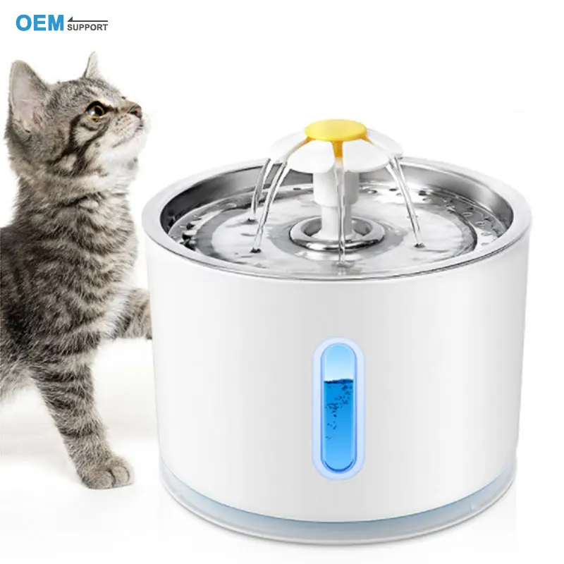 

Custom Logo LED Light Automatic Pet Drinking Water Bowl Fountain Cat Dog Drinking Water Fountain For Animals