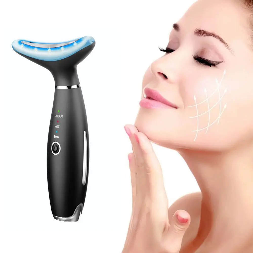 

EMS Thermal Neck Lifting and Tighten Massager Electric Microcurrent Wrinkle Remover LED Photon Face Beauty Device