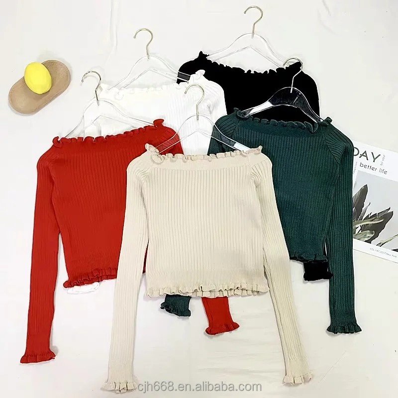 

New Fall/Winter 2019 with velvet sweater with loose long sleeves. Available at low price, Customized color