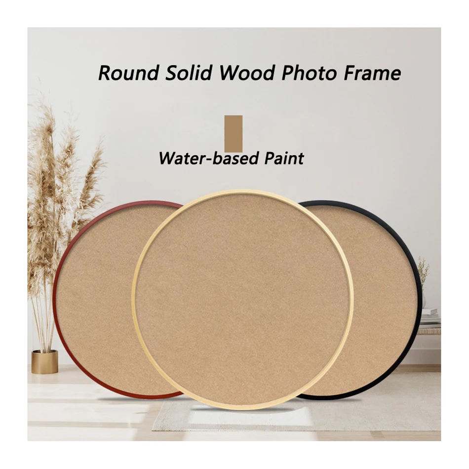 

Round Solid Wood Frame Picture Photo Wholesale Painting Frame Handmade Rustic Wooden Photo Frames Retro Style