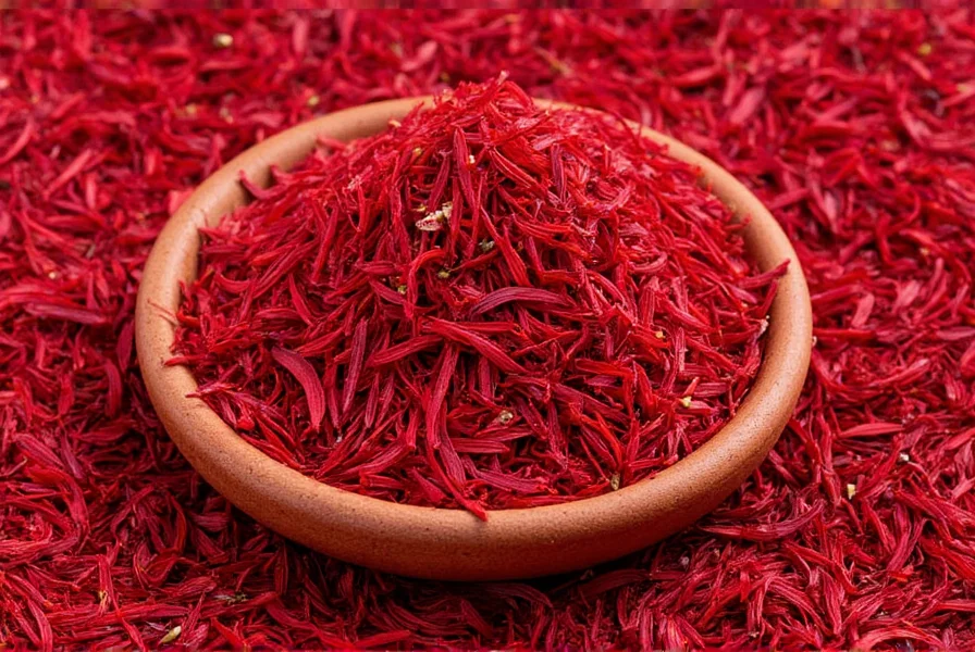 Close-up view of saffron stigmas being harvested from purple crocus flowers in a field at dawn