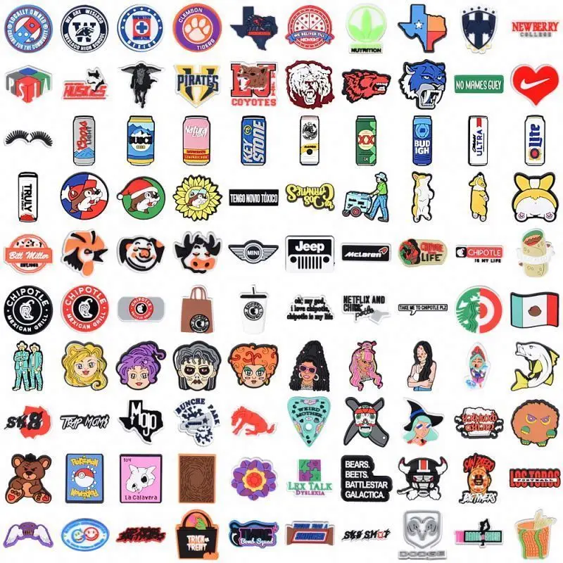 

Promotional custom plastic shoe pins charm anime designs acrylic cartoon decorations charms, Customized