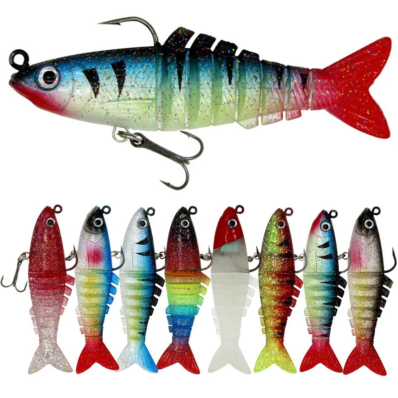 

Multi-section bait Bionic fake bait package lead fish soft fish lure 9cm16g lure soft lure, 8colors