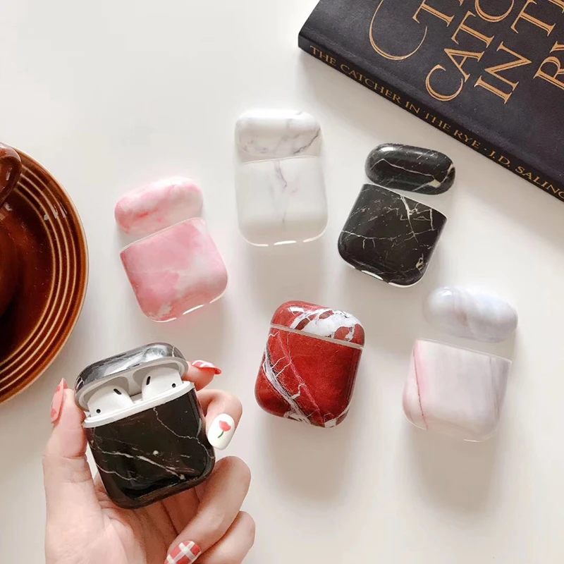 

Simple Marble case for airpods 1/2 Earphone Case Wireless Earphone Case