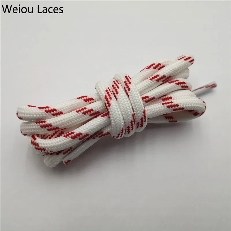 

Weiou thick rope black white round shoelaces 5.5mm red shoestring for hiking shoes two tone bootlaces., Bottom based color + match color,support any two pantone colors mixed