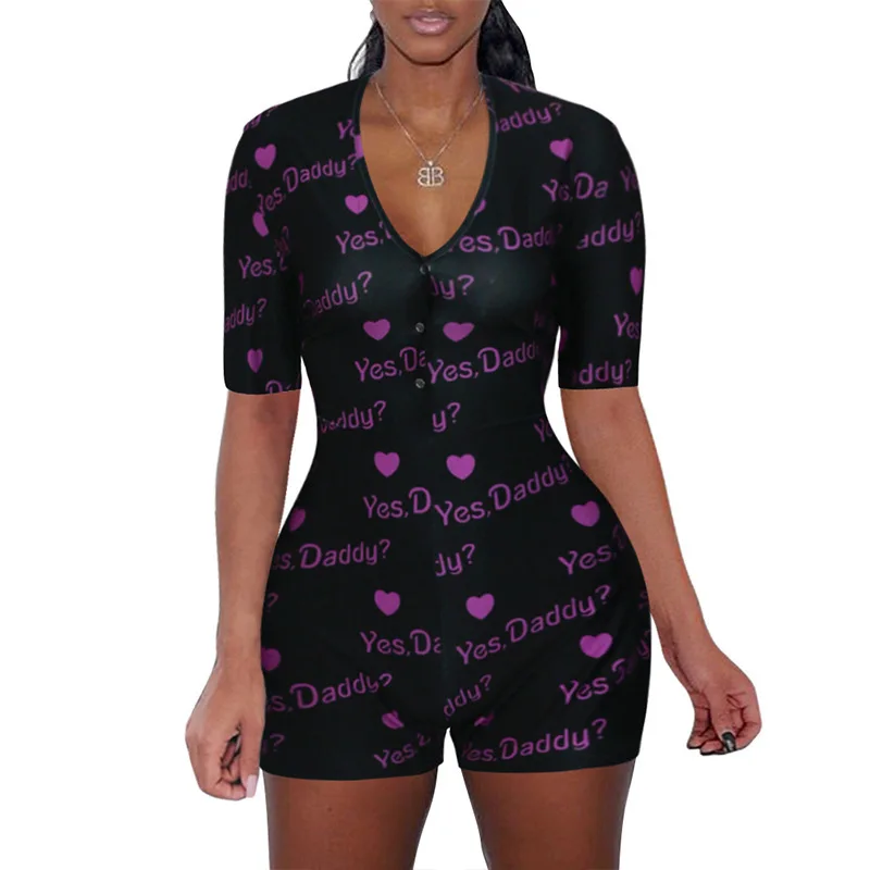 

Sexy Onesie Pajamas For Adults Yes Daddy Women Onesie Short Yes Daddy Onesie, Picture shows
