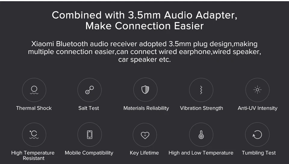 Original Xiaomi Mi Bluetooth Audio Receiver Portable Wired To Wireless Media Adapter For 3.5mm Earphone Mi Audio Receiver - ANKUX.COM