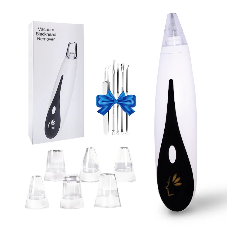 

Merry Christmas Gift Black instrument absorption pore cleaner face vaccum beauty vaccum Blackhead Remover, White
