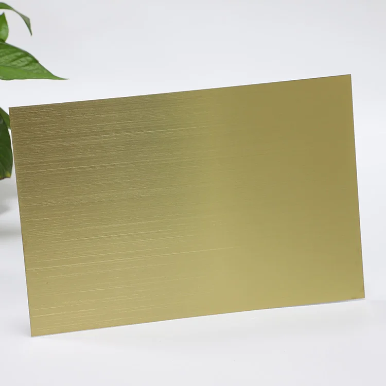 
201 304 316l Gold Metal Hairline Brushed Finish Stainless Steel Sheet 