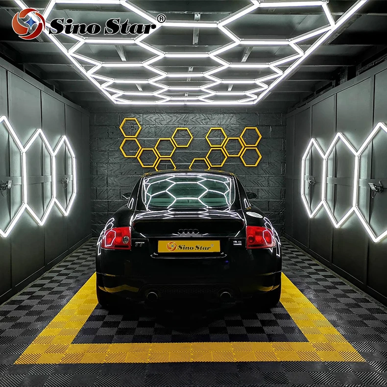 

best selling car wash shop export to Indonesia hexagon light led panel use for gym