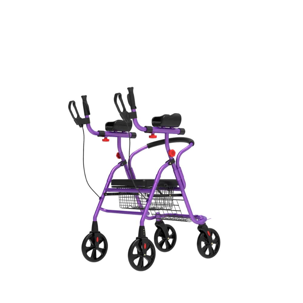 Bq2002b Aluminum Frame Assisted Walking Wheelchair Adult Disability Walker With Seat Rollator