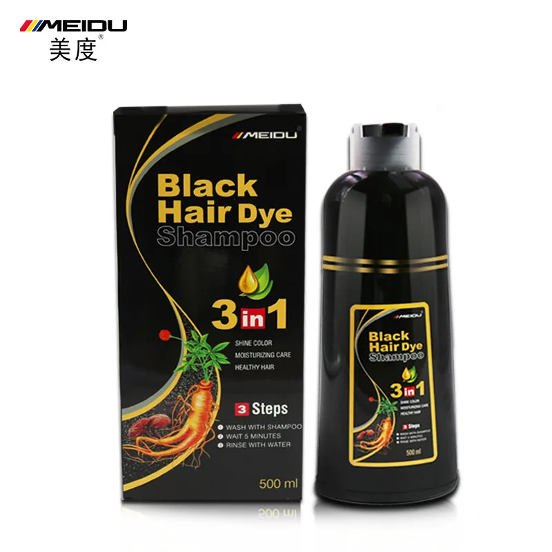 

Meidu color shampoo wholesale professional manufacturer 500ml ammonia free natural care organic hair dye shampoo for grey hair, 7colors