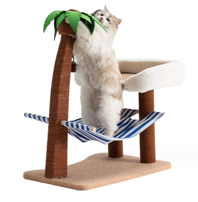 

New Style Cat Scratching Post Cat Scratcher Post with Cat Bed Chair Sisal Rope Scratching Post with Lounge