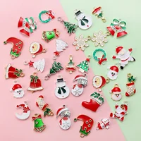 

Mixed Metal Enamel Charms Christmas Pendants Ornaments Beads for Bracelet Earrings Jewelry Making Xmas Tree Decoration Kids Gift