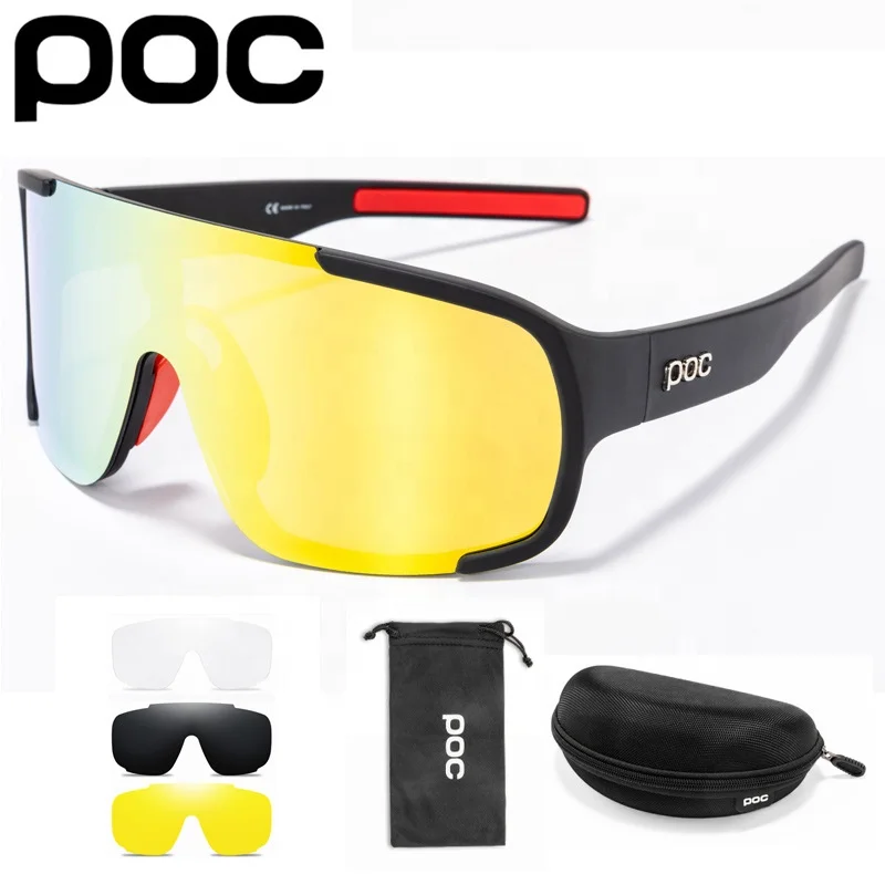 

Poc Metal Three-Dimensional Logo Aspire Cycling Glasses, 4 Lenses Set Bicycle Cycling Eyewear/, Custom colors