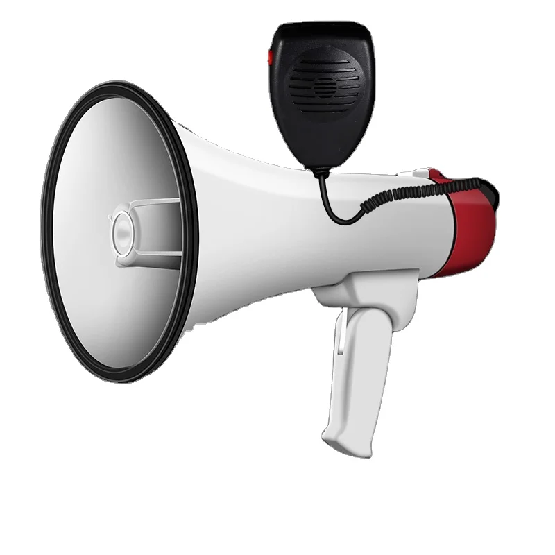 

50Watts Portable Megaphone Hand mike megafone with Siren USB TF AUX, Red+white blue+gery, black, white