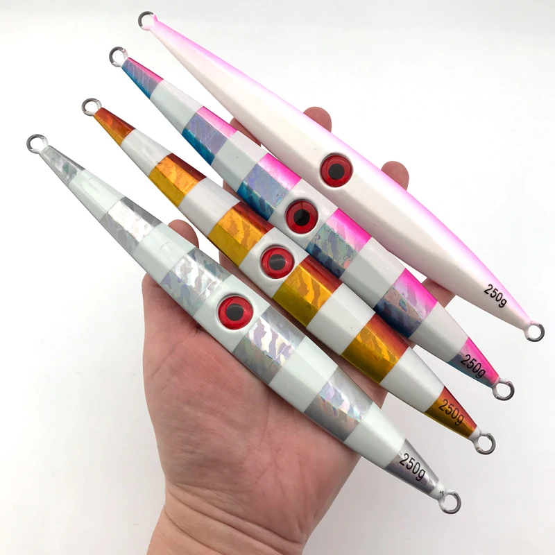 

33# 200g 250g 300g Lead Hard Fishing lure Metal Jig Lure Flounder Jigs Speed Knife Wacky Jigs Saltwater Fishing Lures, Any color customized
