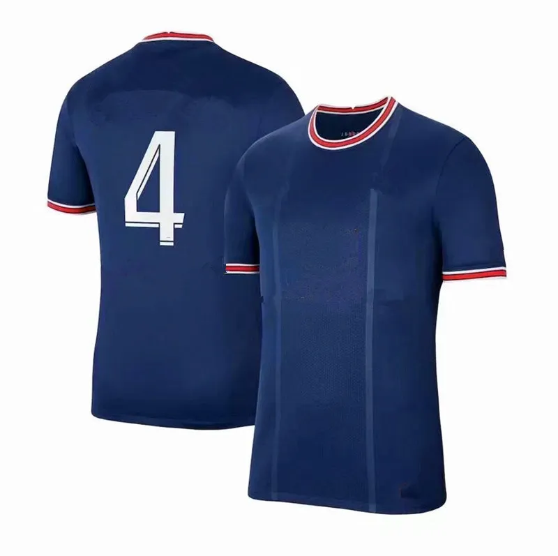 

Free shipping soccer jersey 2021 Player Fans version Sergio Ramos Mbappe Neymar Jr customs football shirt, Blue