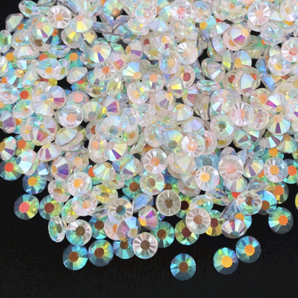 Bling 1440pcs/pack Transparent AB Crystal Flatback Rhinestones Crystal Non Hot Fix Glass Rhinestone