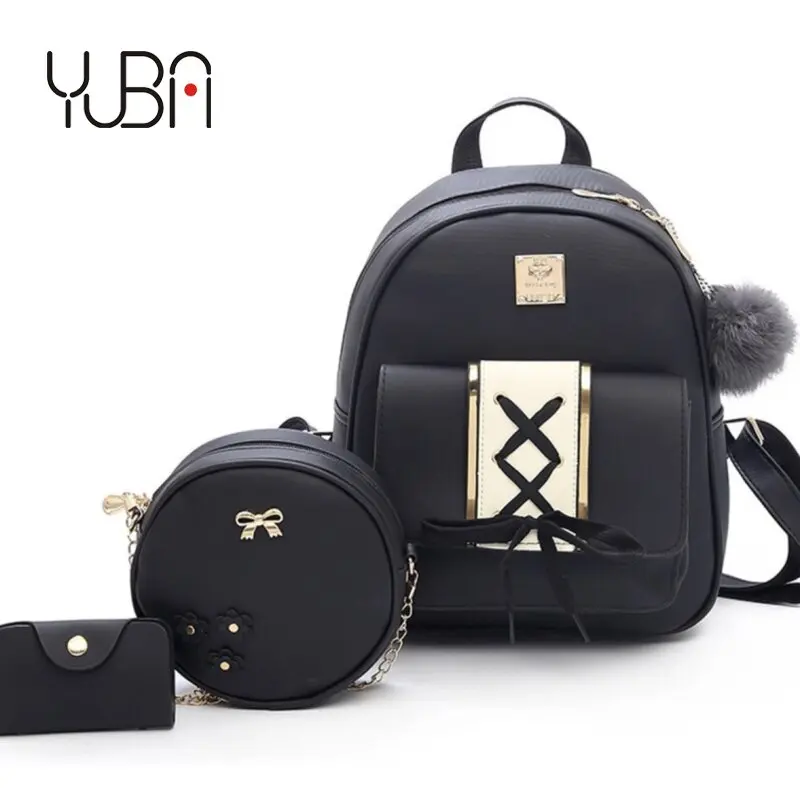 

purse 3 pieces school backpack bag women backpack set girls