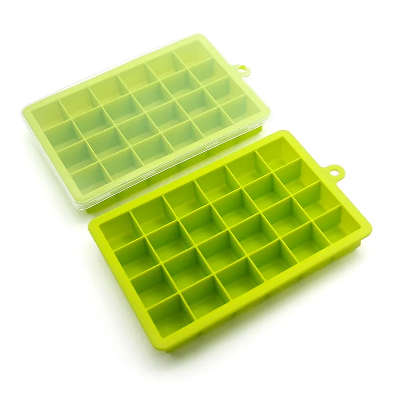 

Silicone tray plastic non slip design trays non-stick square easy release clear moulds with lids palm ice cube mold, Orange green blue purple rose red