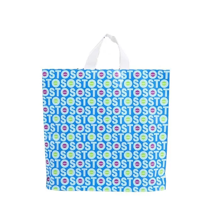 
Made In China Top Handle Plastic Pe Reusable Tote Recycle Shopping Bag 
