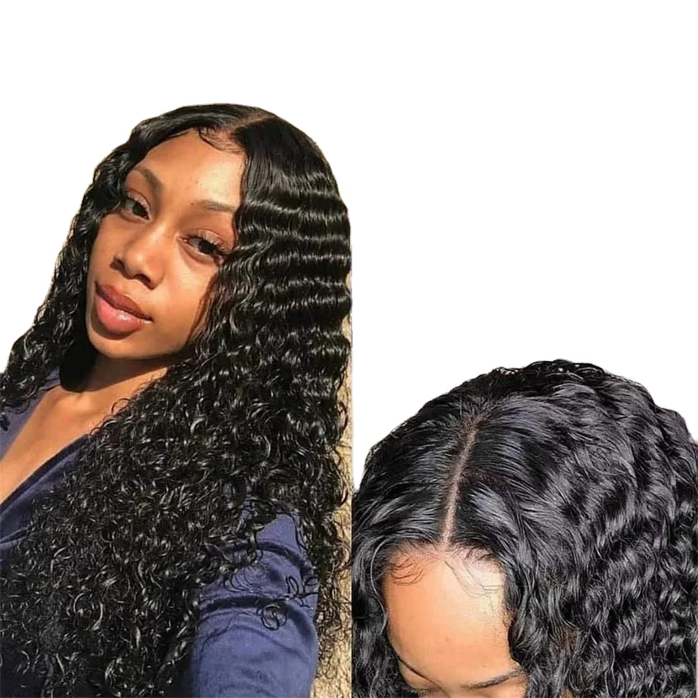 

Wholesale deep wave natural brazilian t part human frontal lace wig