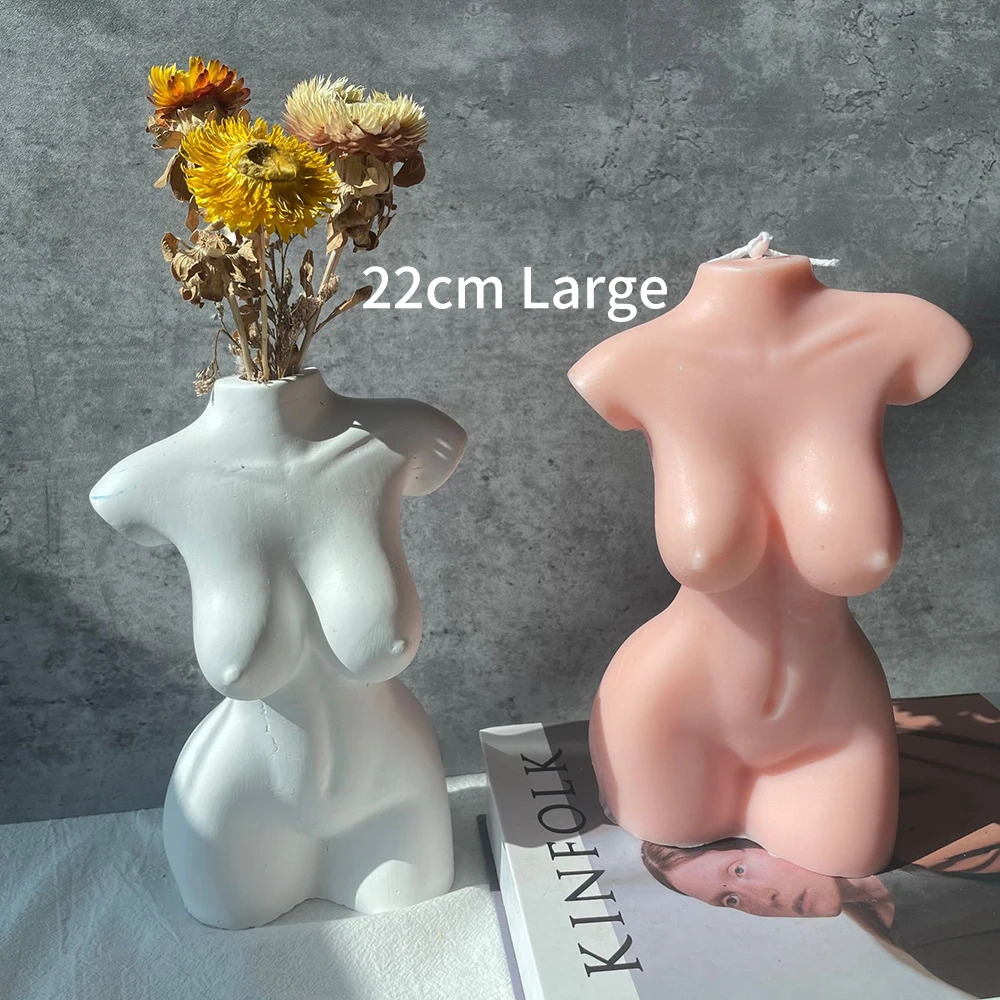 

Large Size 22cm Nordic Candle Mold Supplies Wax Scented Woman Human Female Body Torso Silicone Mould For Epoxy Resin Art