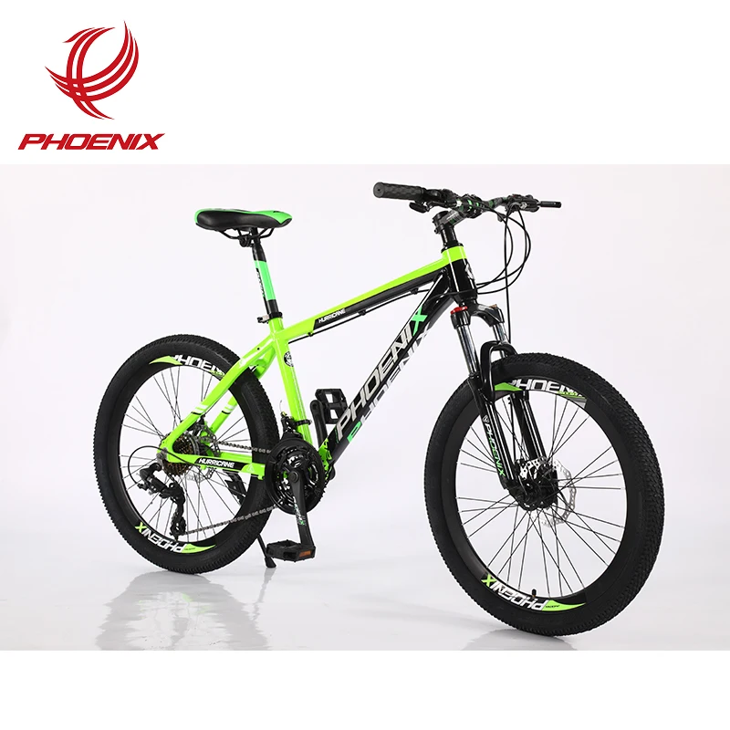 

PHOENIX 24 Inch 21 Speed Aluminum Frame Aluminum Fork Suspension with LockCable Mechanical Disc Brake Adult Mountain Bicycle