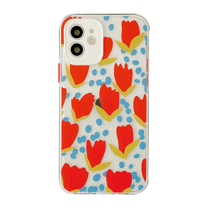 

Cute Flower Phone Case For iPhone 12 11 Pro Max 7 8 Plus X XR XS Max Bumper Shockproofsoft case